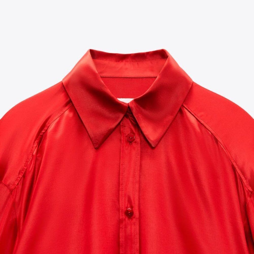 ZARA PURE SILK MODEST BLOUSE - NWT - Picture 3 of 4